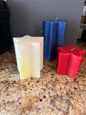 Eddie Bauer NWT set of 3 vintage collectible Americana star shaped candles